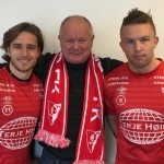 Den tidligere landslagssjefen presenterer sine to nyeste signeringer: Fra venstre: Oscar Lopez Borgersen, Per-Mathias Høgmo og Tim Nilsen.