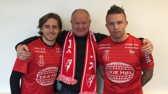 Den tidligere landslagssjefen presenterer sine to nyeste signeringer: Fra venstre: Oscar Lopez Borgersen, Per-Mathias Høgmo og Tim Nilsen.