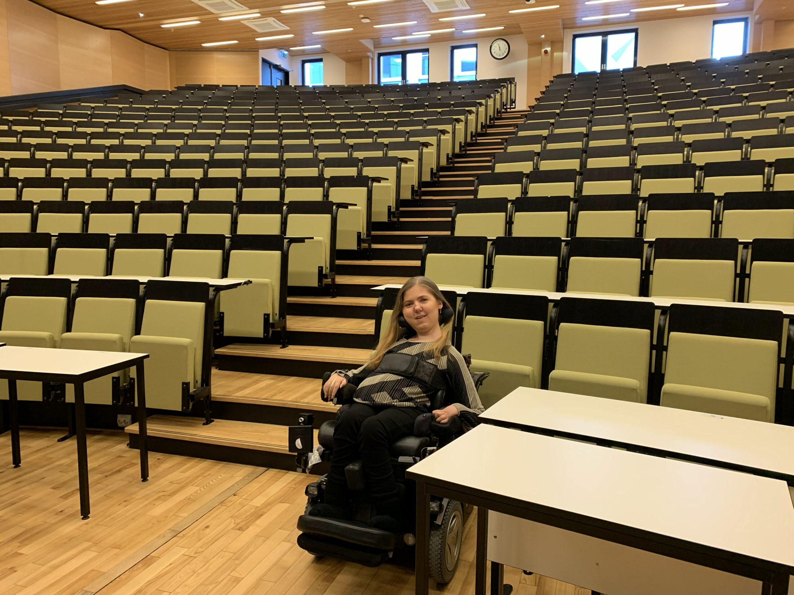 Vikebø mener auditorier er en dårlig utformet læringsarena for funksjonshemmede. Foto: privat. 